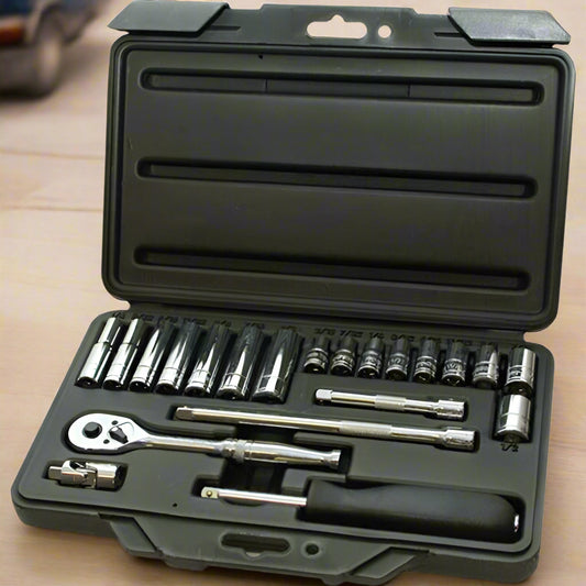 21 PC SAE Socket Set with Case